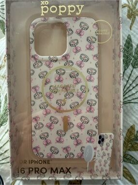 xo poppy Floral Bow MagSafe Case for iPhone 16 Pro Max - Pink